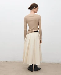 Mango Women's V-Neck Ribbed Knit Sweater