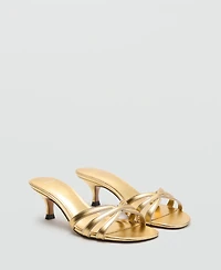Mango Women's Strappy Kitten Heel Sandals