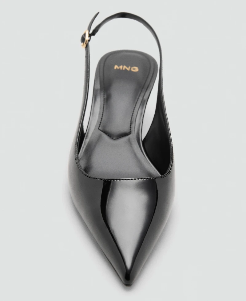 Mango Women's Kitten-Heel Patent Leather Shoes