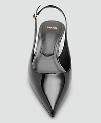 Mango Women's Kitten-Heel Patent Leather Shoes