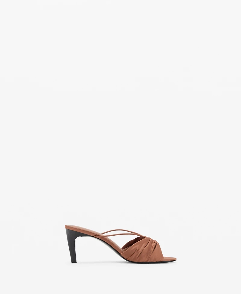Mango Women's Metallic Embellishment Satin High-Heeled Sandals