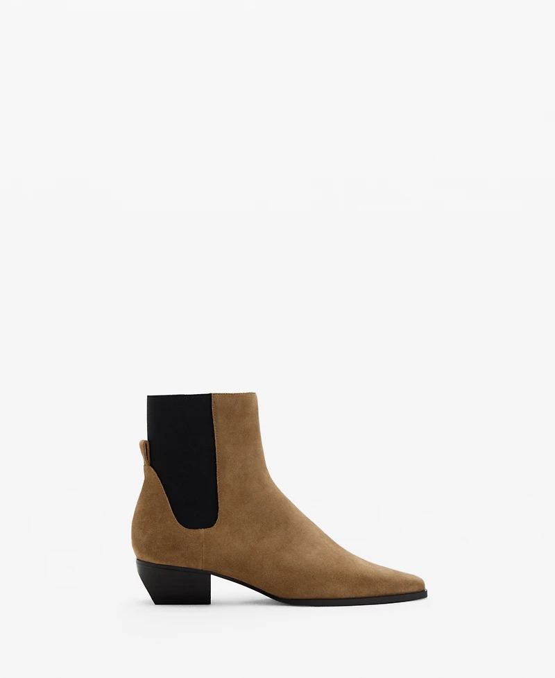 Mango Women's Heel Suede Ankle Boots