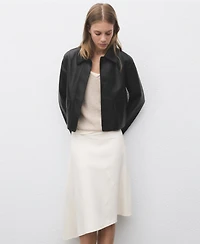 Mango Women's Pockets Leather-Effect Jacket