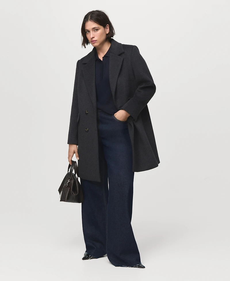 Mango Women's Double-Breasted Wool Coat
