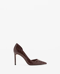 Mango Women's Croc-Effect Heeled Shoes