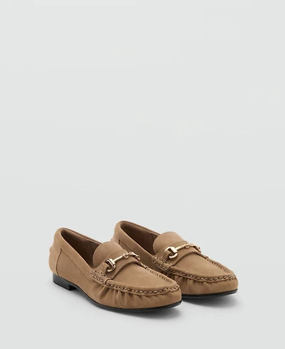 Mango Women's Buckle Suede Moccasins