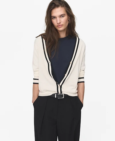 Mango Women's Contrasting Stripes Cardigan