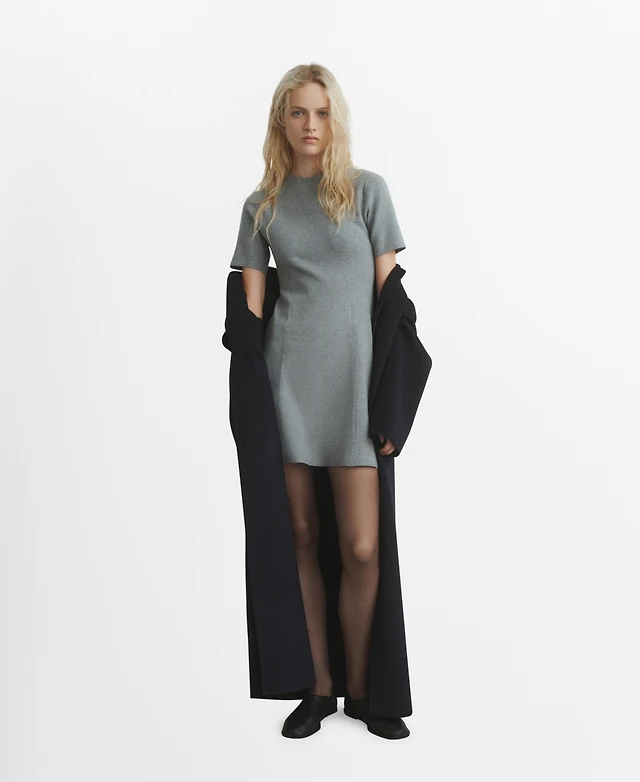 green emerald velvet dress Sofia Merino Wool Fit & Flare Dress main image 1