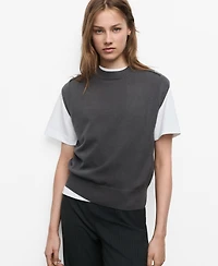Mango Women's Seam Detail Knitted Sweater Vest