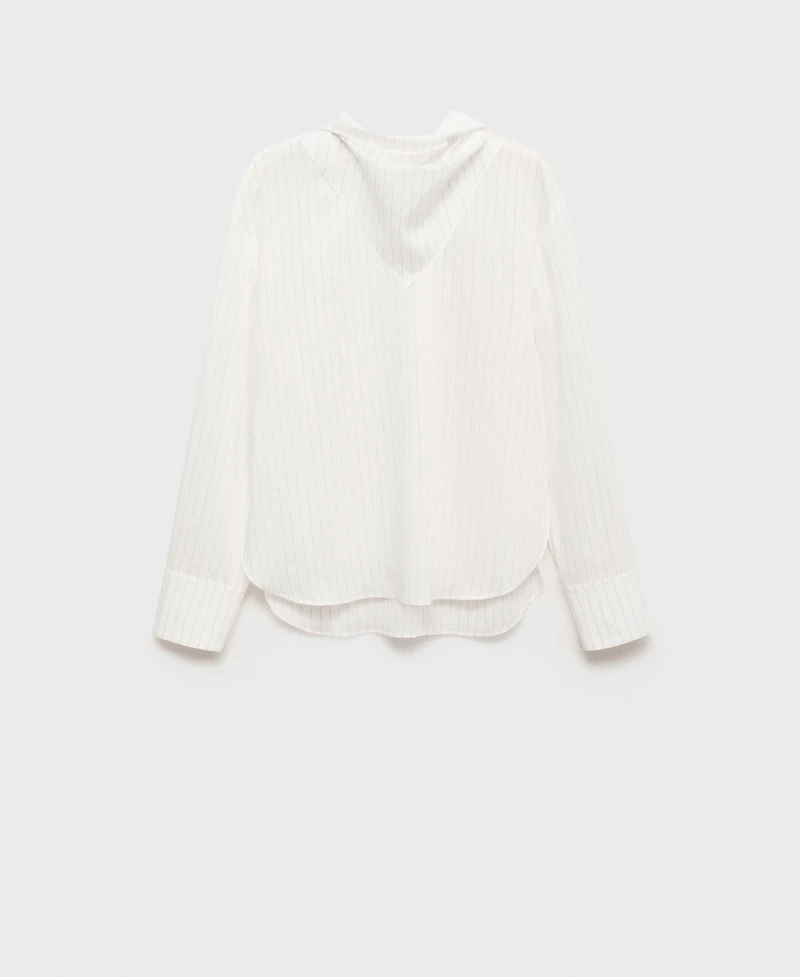 Mango Women's Handkerchief Detail Striped Blouse