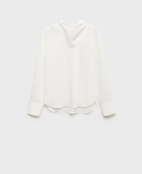 Mango Women's Handkerchief Detail Striped Blouse