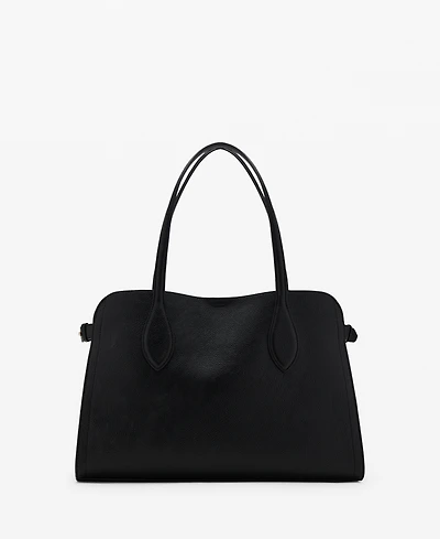 Mango Women's Pebbled Leather Effect Medium Bag