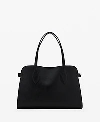 Mango Women's Pebbled Leather Effect Medium Bag
