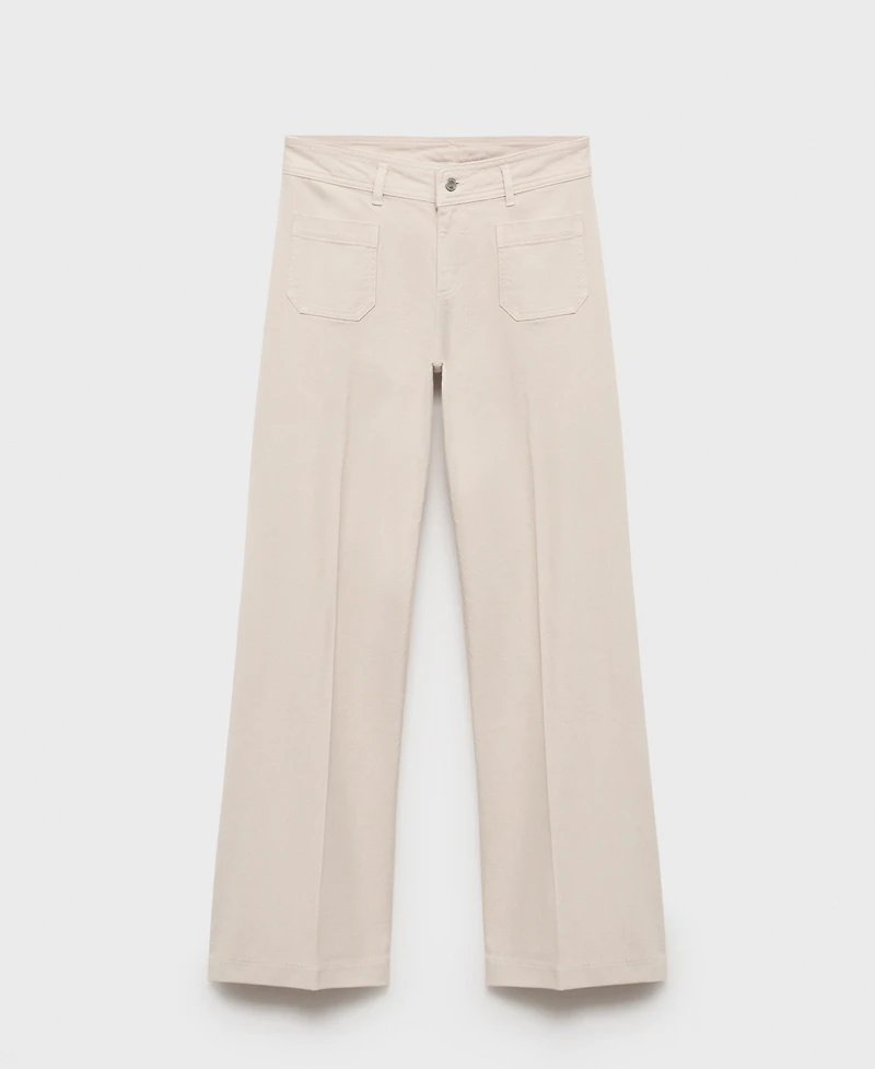 Mango Women's Pockets Wide-Leg Jeans