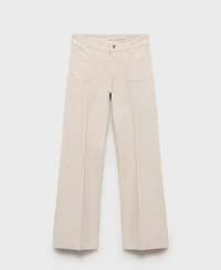 Mango Women's Pockets Wide-Leg Jeans