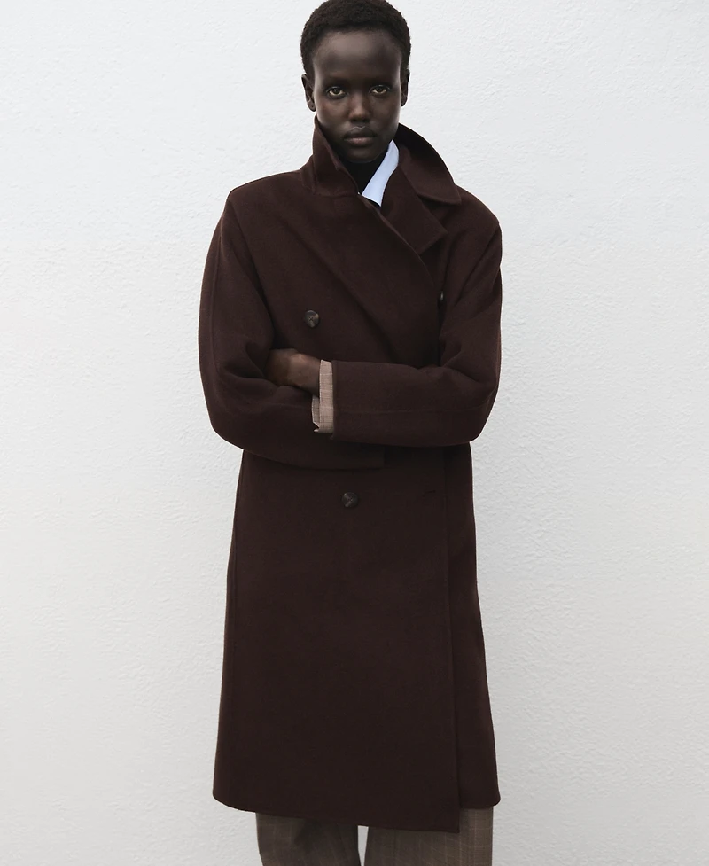 Mango Women's Handmade Oversized Wool Coat