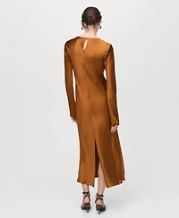Mango Women's Long Satin Dress