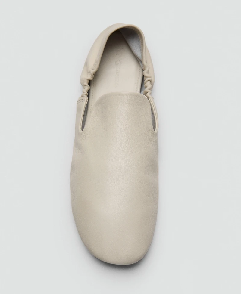 Mango Women's Leather Gathered Shoes