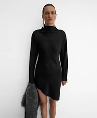 Mango Women's Asymmetrical Satin-Finish Dress