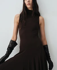 Mango Women's Back Opening Godet Dress