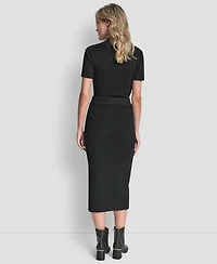 Dkny Women's Fringe Detail Bodycon Midi Sweater Skirt