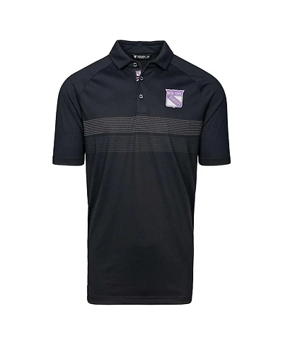 LevelWear Men's Black New York Rangers Hockey Fights Cancer Draft Day Mason Polo Shirt