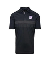 LevelWear Men's Black New York Rangers Hockey Fights Cancer Draft Day Mason Polo Shirt