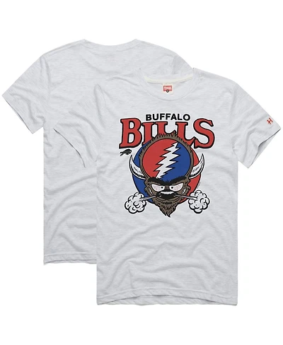 Homage Men's Ash Buffalo Bills Nfl x Grateful Dead Tri-Blend T-Shirt