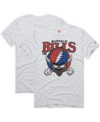 Homage Men's Ash Buffalo Bills Nfl x Grateful Dead Tri-Blend T-Shirt