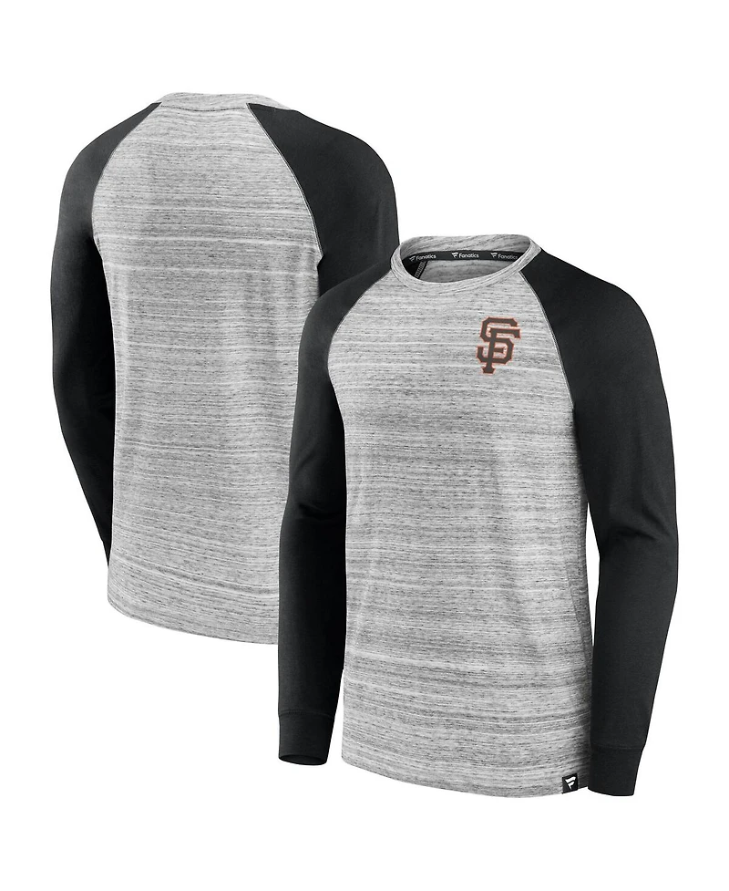 Fanatics Men's Gray/Black San Francisco Giants Iconic Streaky Raglan Long Sleeve T-Shirt