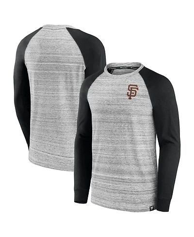 Fanatics Men's Gray/Black San Francisco Giants Iconic Streaky Raglan Long Sleeve T-Shirt