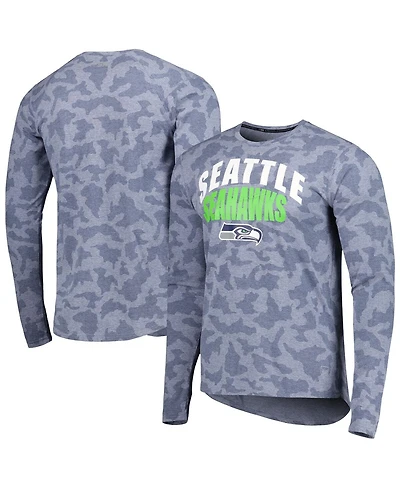 Msx by Michael Strahan Men's College Navy Seattle Seahawks Performance Camo Long Sleeve T-Shirt