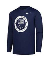 Nike Big Boys and Girls Navy U.s. Paralympics Legend Long Sleeve T-Shirt