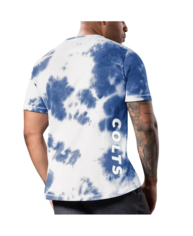 Msx by Michael Strahan Men's Royal Indianapolis Colts Freestyle Tie-Dye T-Shirt