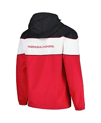 G-iii Sports by Carl Banks Men's Scarlet Nebraska Huskers Center Line Half-Zip Raglan Hoodie Sweatshirt