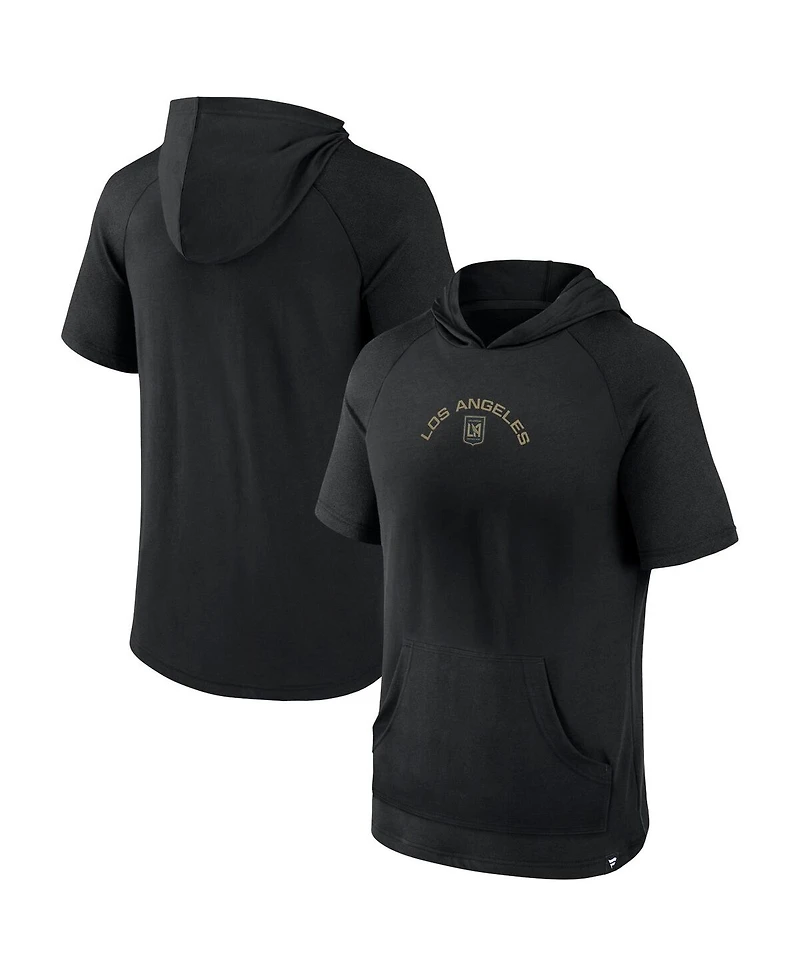 Fanatics Men's Black Lafc Match Raglan Short Sleeve Pullover Hoodie