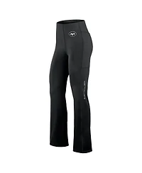 Fanatics Women's Black New York Jets Studio Fitted Flared Leggings