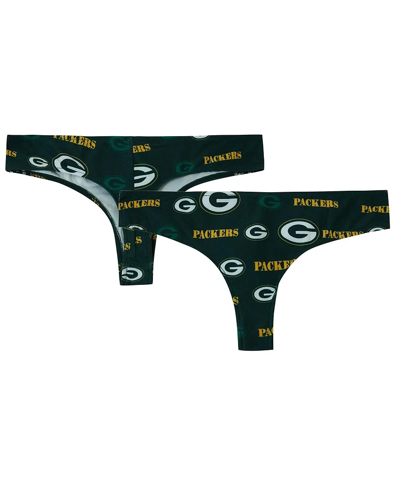 Concepts Sport Women's Green Bay Packers Mosaic All Over Print Thong