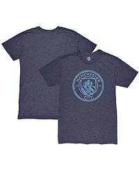 1863FC Men's Heather Navy Manchester City Color Crest Twisted Tri-Blend T-Shirt