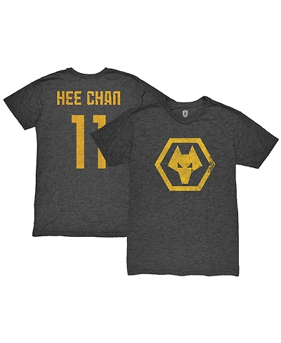 1863FC Men's Hwang Hee-chan Heather Black Wolverhampton Wanderers Player Name Number Twisted Tri-Blend Slub T-Shirt