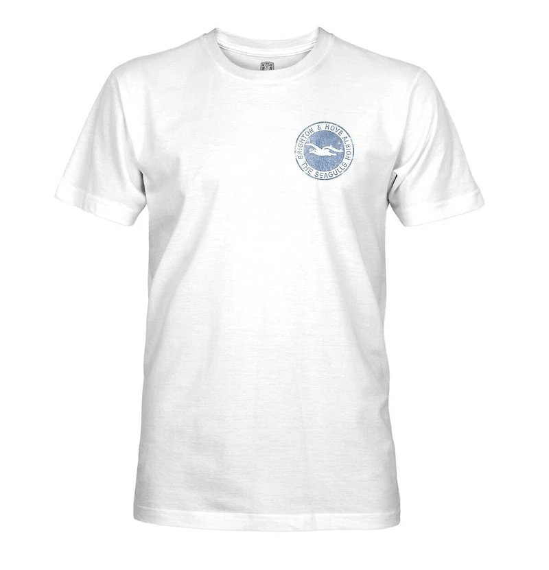 1863FC Men's White Brighton and Hove Albion Color Badge T-Shirt