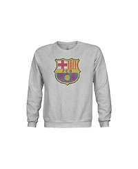 1863FC Big Boys and Girls Heather Gray Barcelona Pullover Crewneck Sweatshirt