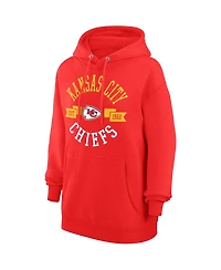 G-iii 4Her by Carl Banks Women's Red Kansas City Chiefs Graphic Team Fleece Pullover Hoodie