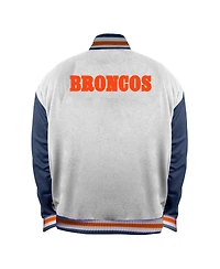 Mitchell & Ness Women's White Denver Broncos Throwback Plus Full-Snap Satin Jacket
