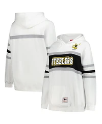 Mitchell & Ness Women's White Pittsburgh Steelers Plus Head Coach Throwback Pullover Hoodie
