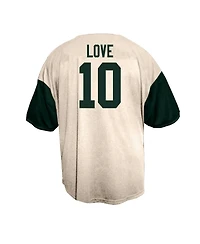 Fanatics Men's Jordan Love Cream Green Bay Packers Big Tall Baseball Button-Up Shirt
