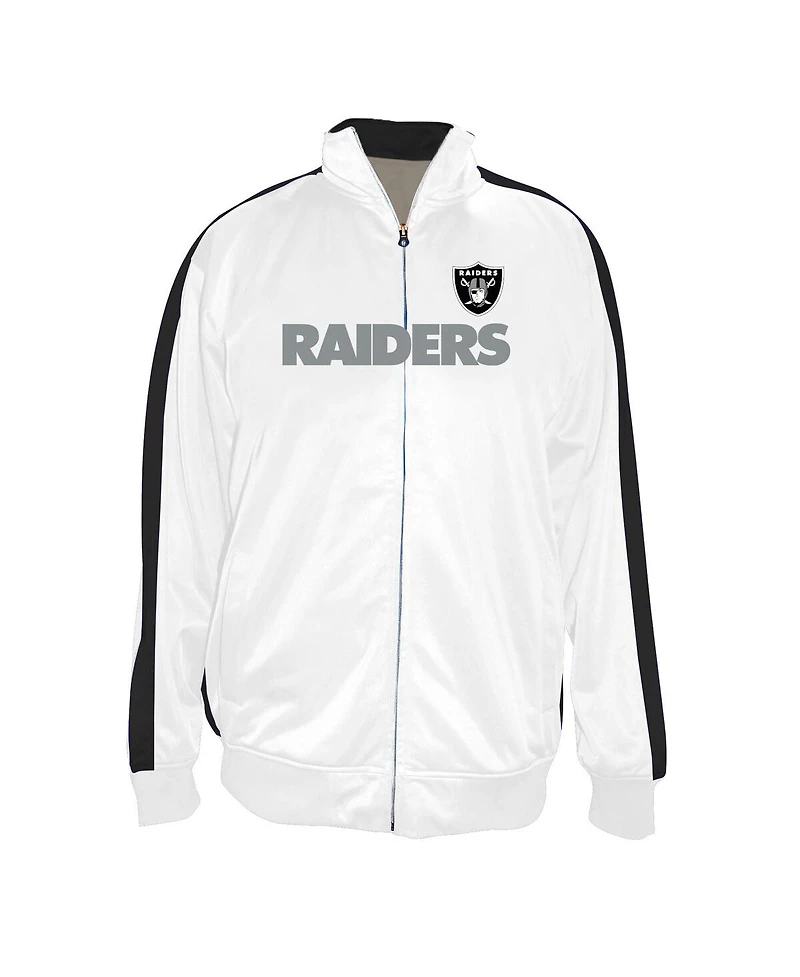 Fanatics Men's White Las Vegas Raiders Big Tall Tricot Full-Zip Track Jacket