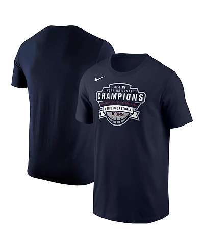 Nike Men's Navy UConn Huskies Six-Time Ncaa National Champions Basketball T-Shirt