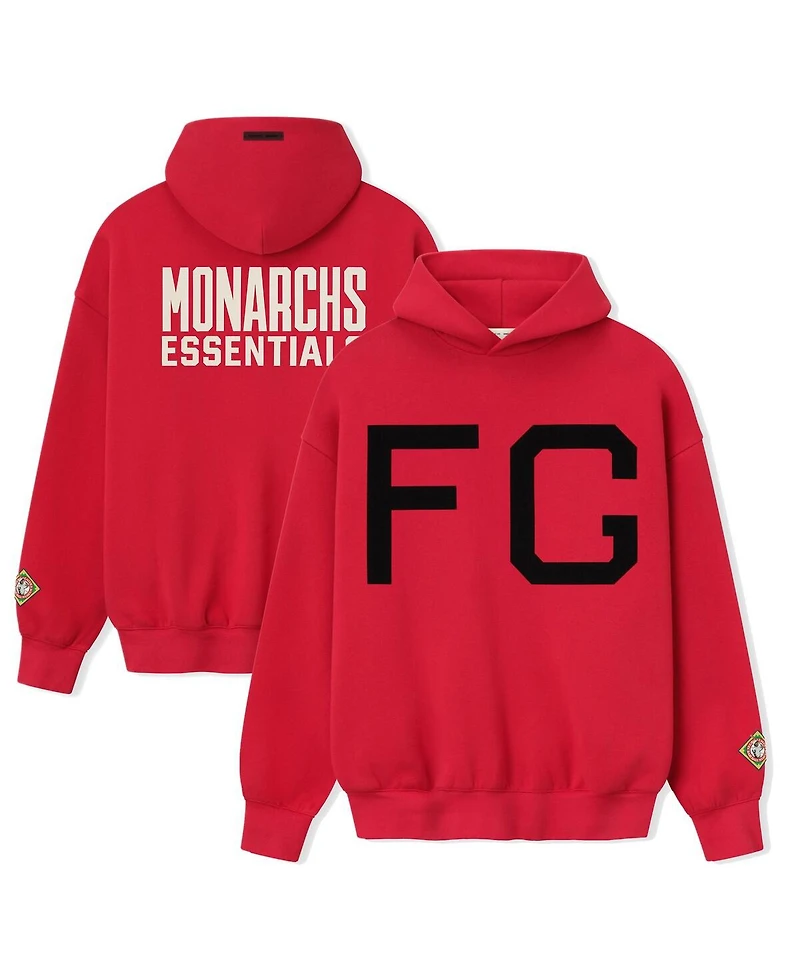 Fear of God Men's Red Kansas City Monarchs Negro Leagues Baseball Museum Fleece Pullover Hoodie