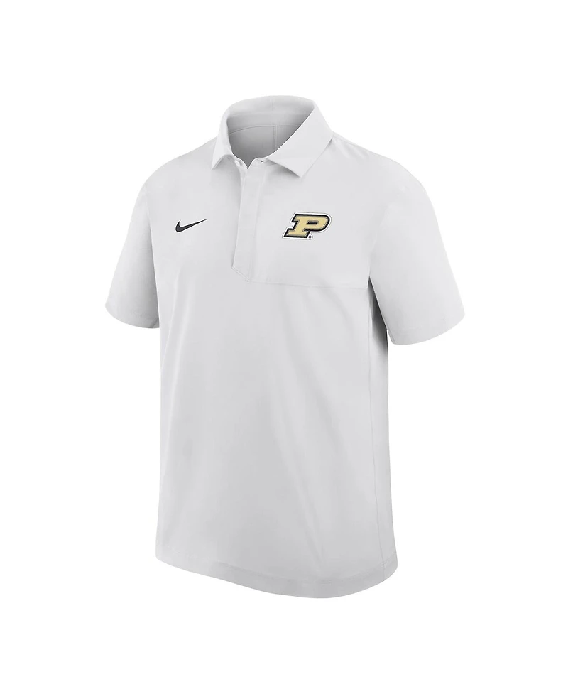Nike Men's White Purdue Boilermakers Woven Polo Shirt